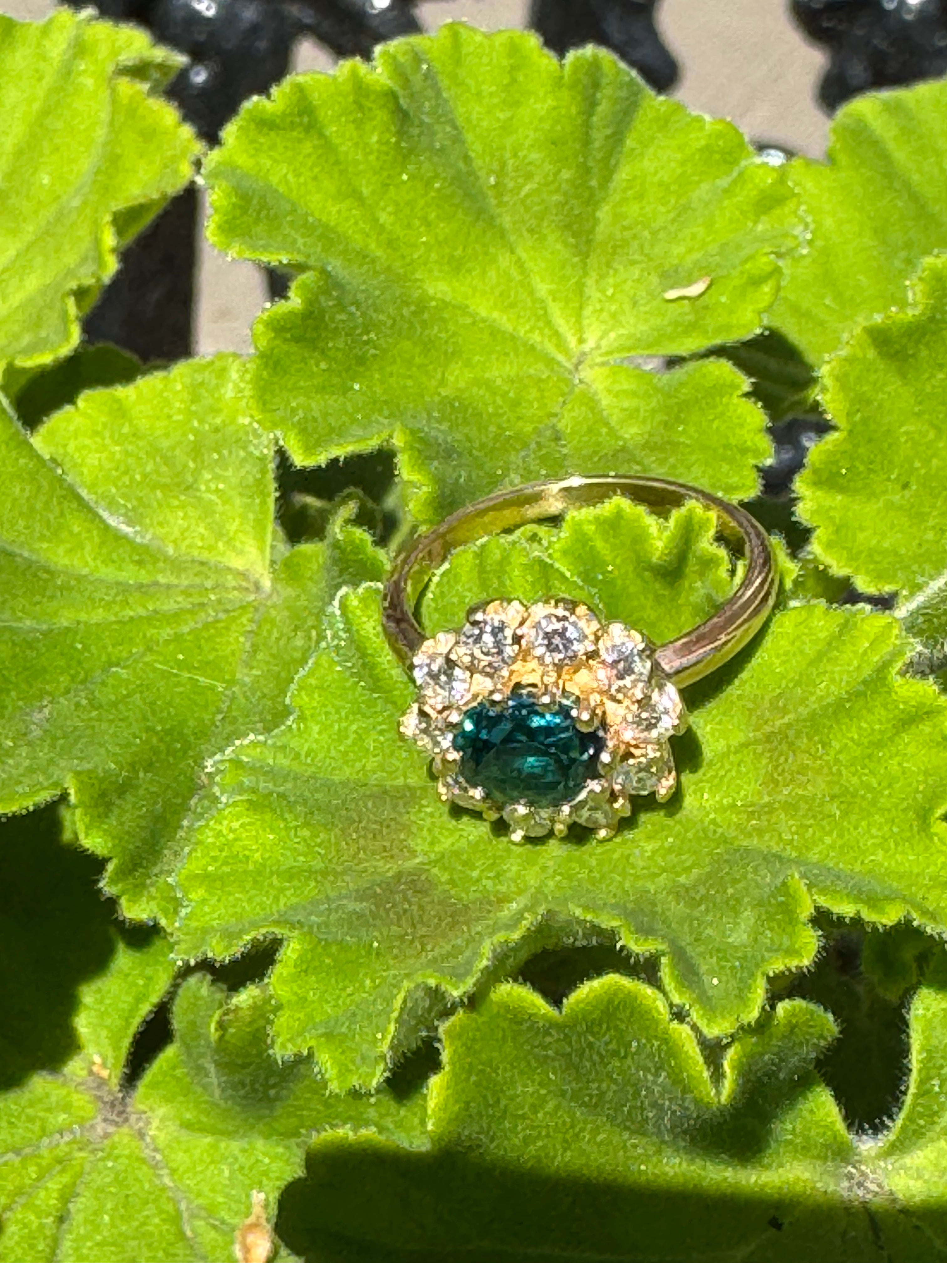 Oval Zircon 2.72ctw & Diamond .64ctw Ring 14kyg