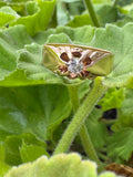 Victorian Era Old Mine Cut Diamond Ring Gypsy Set .10ctw SI2 H/I