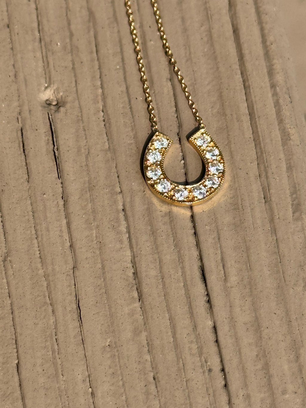 Horseshoe Diamond Necklace .50ctw 14ky