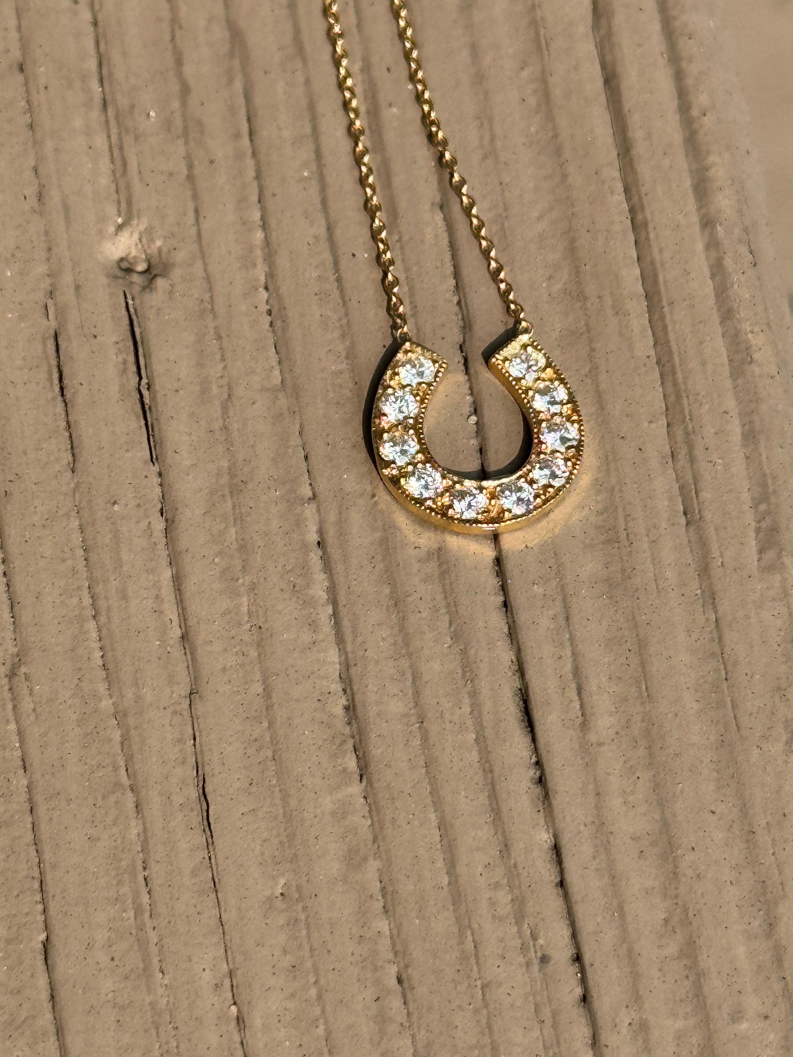 Horseshoe Diamond Necklace .50ctw 14ky