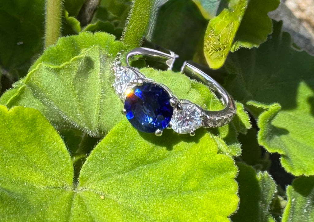 1.62ct Sapphire & Diamond Platinum Ring