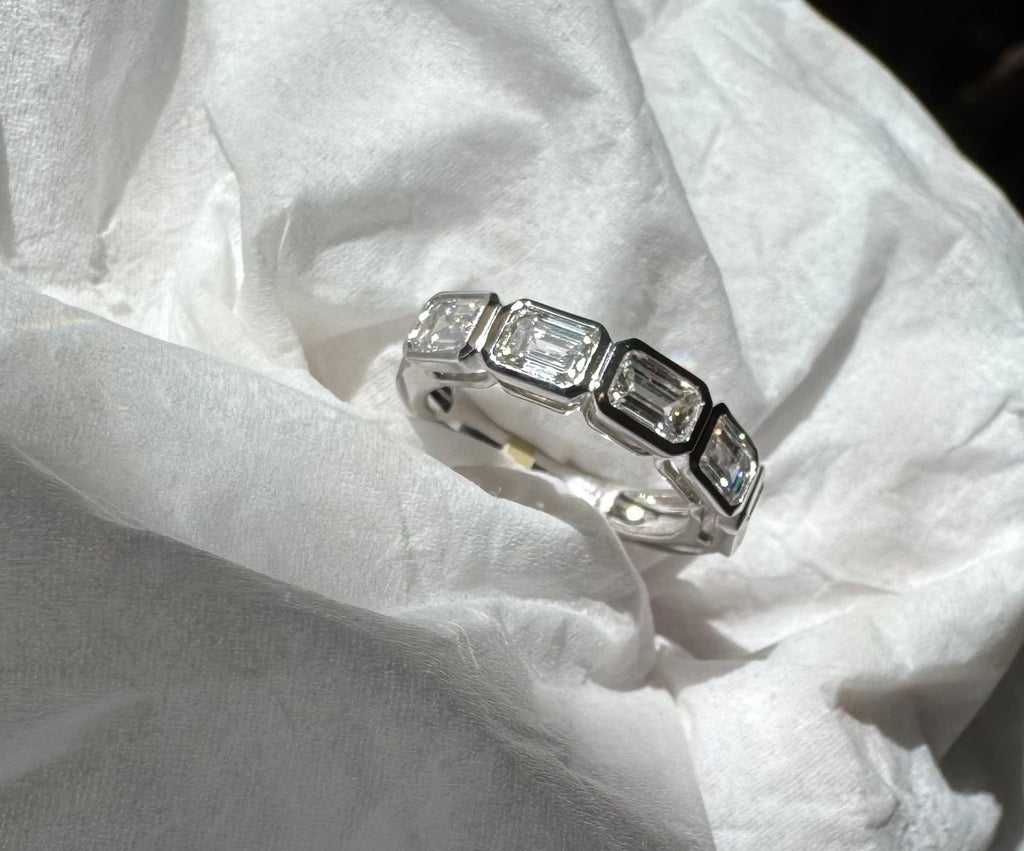 Emerald Cut Diamond Band 2.05ctw SI1 H 18kw