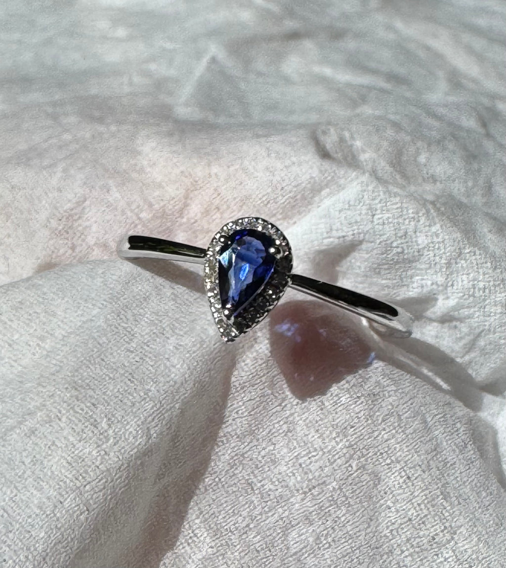 Sapphire .33ctw Diamond .04 Ring 14kwg