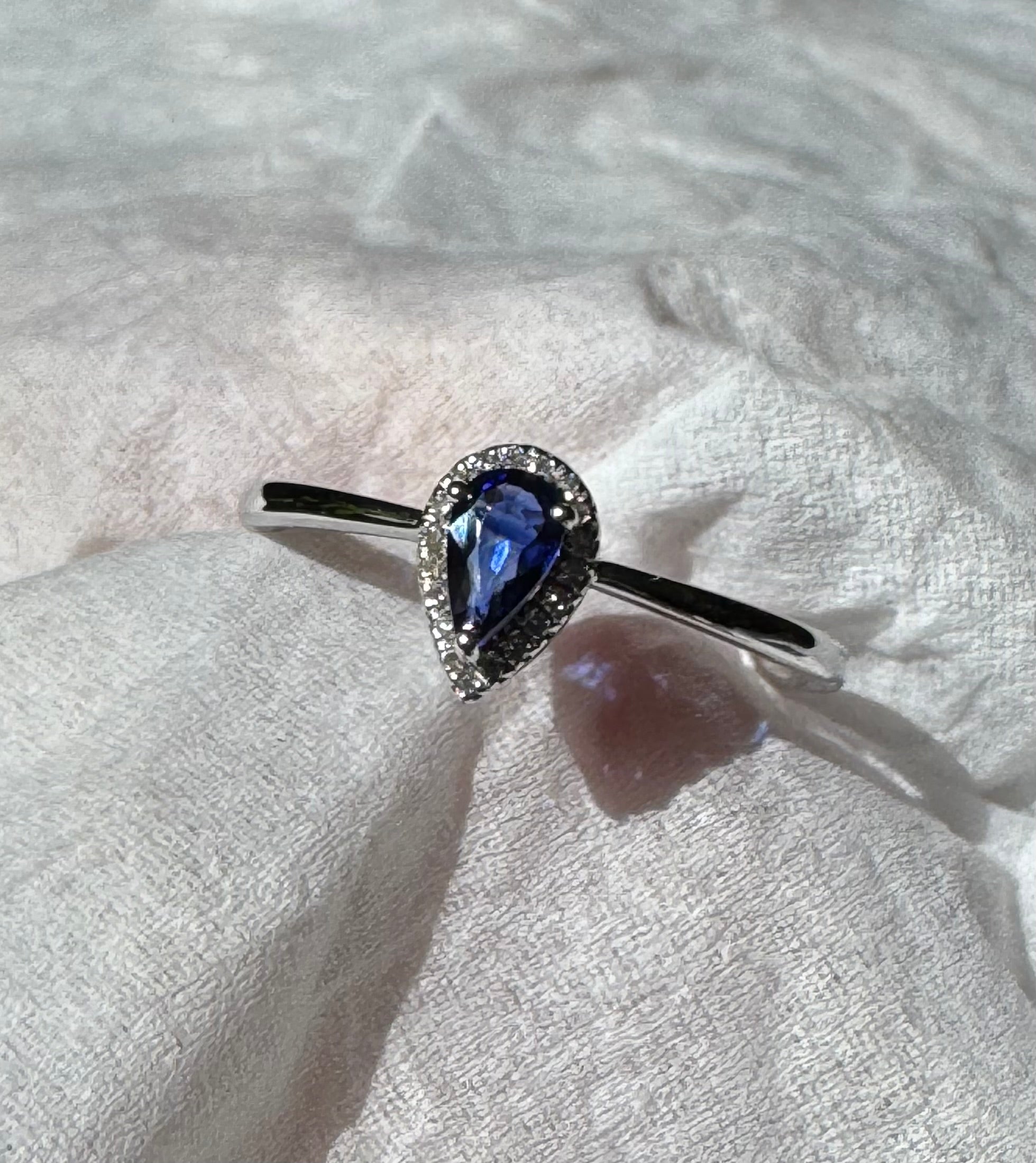 Sapphire .33ctw Diamond .04 Ring 14kwg