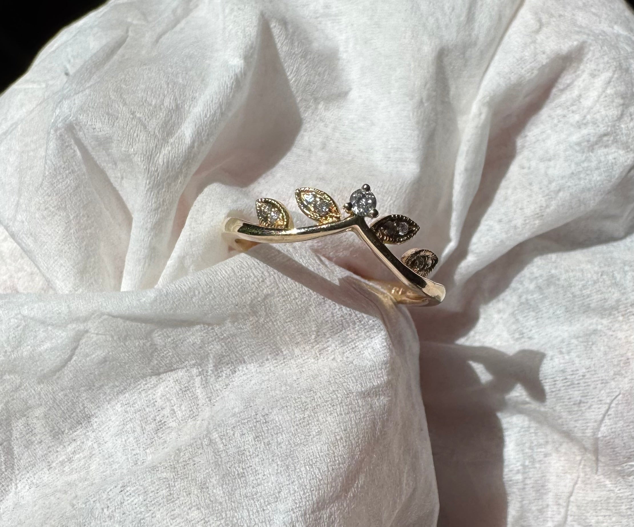Diamond Chevron Ring .07ctw 14ky