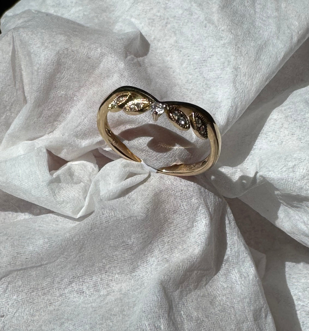 Diamond Chevron Ring .07ctw 14ky