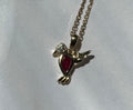 Bird Pendant Ruby .28ct & Diamond .03ctw 14kyg