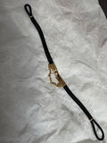 Hadley Roma Metal Watch Band Ladies Black & Gold Color Cord Estate Series 6 3/4"
